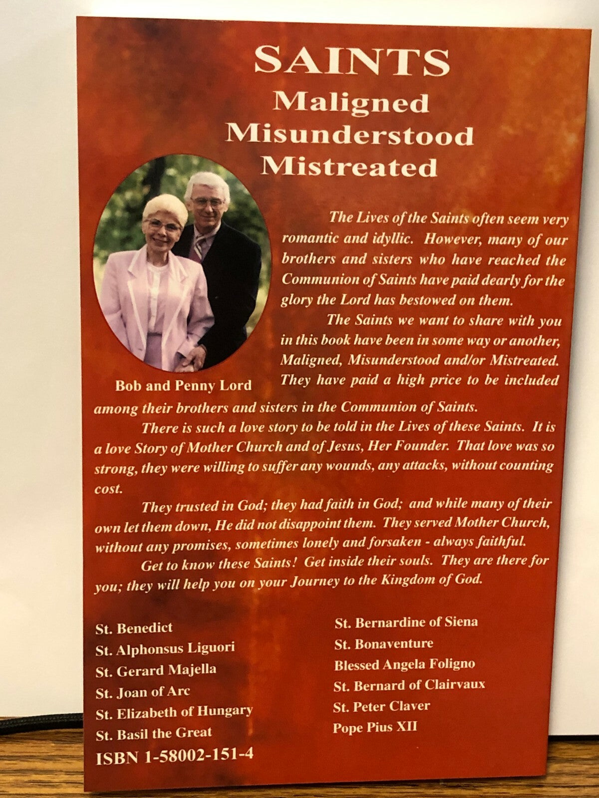 Saints, Maligned, Misunderstood, Mistreated Book by Bob and Penny Lord, New - Journeys of Faith