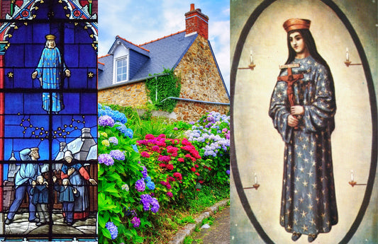 Our Lady of Pontmain 11x17 art print by Journeys of Faith, featuring a detailed religious illustration on white paper.
