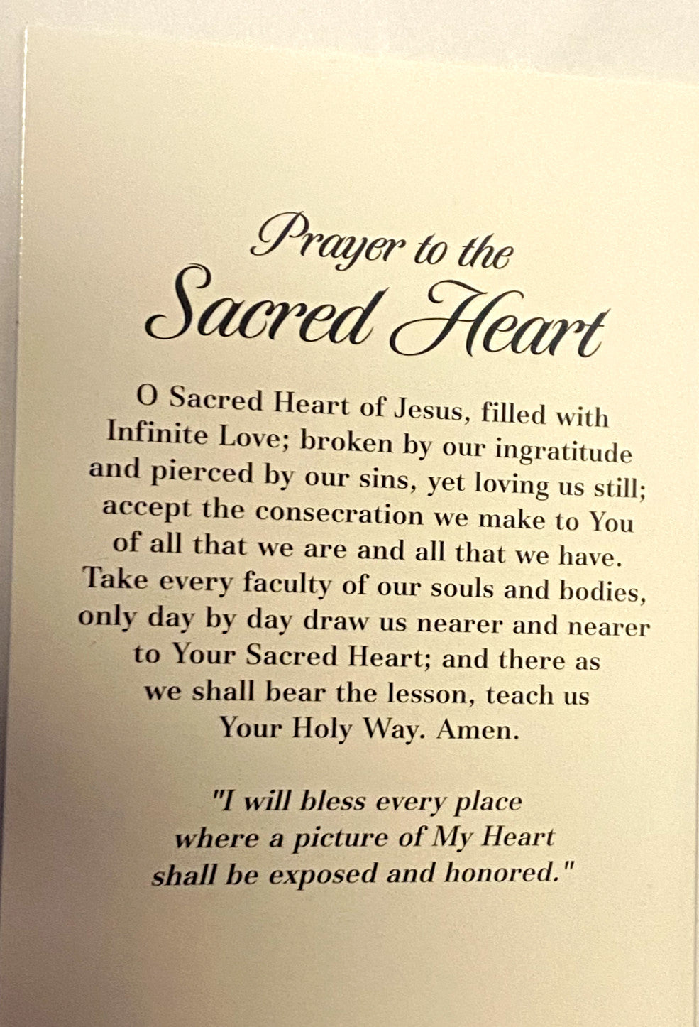 Blank note card featuring the Sacred Heart of Jesus design from Bob and Penny Lord Journeys of Faith, part of Christian collectibles.