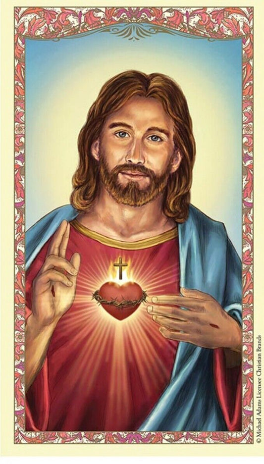 Sagrado Corazon de Jesus, Oración Matutina, Laminada en Español, Nueva #PCL-58