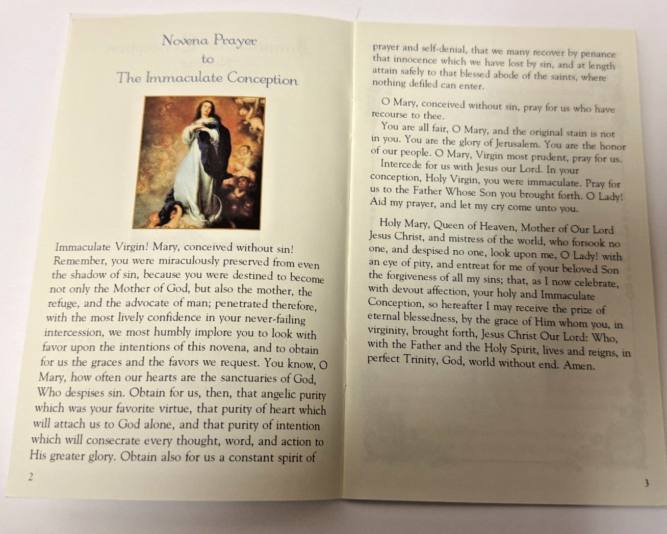 Immaculate Conception  Novena, New #NO-02