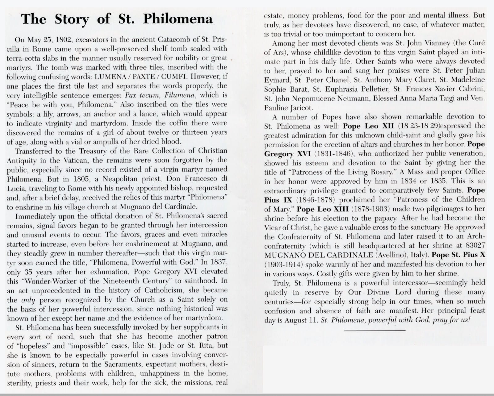 Saint Philomena Novena Prayer Card 20 Pack PC-123 Journeys of Faith Collectibles:Religion & Spirituality:Christianity:Holy Cards