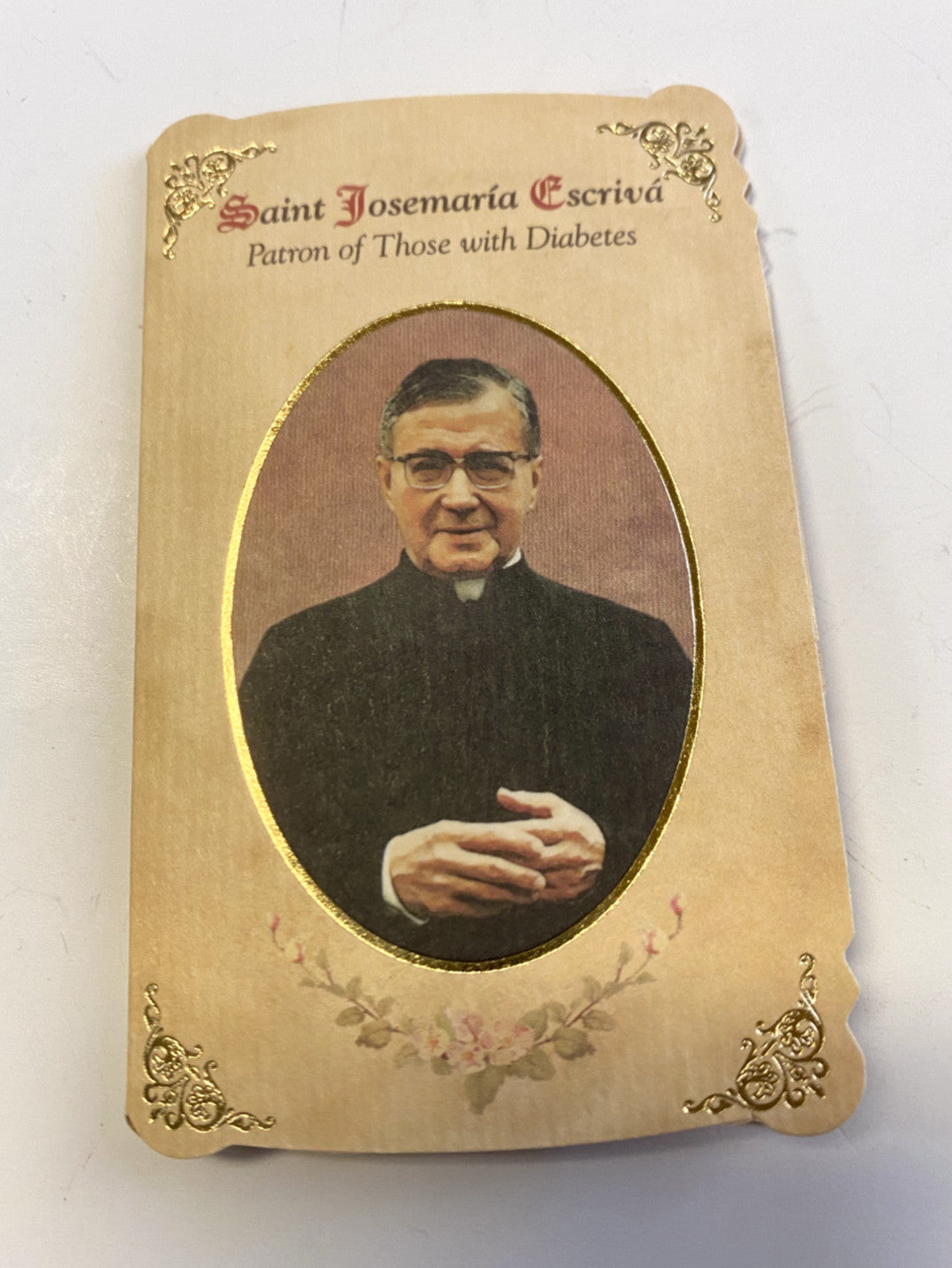 Saint Josemaria Escriva(Patron St of Diabetes)  Prayer Card + Medal,New #PCM-018 - Journeys of Faith