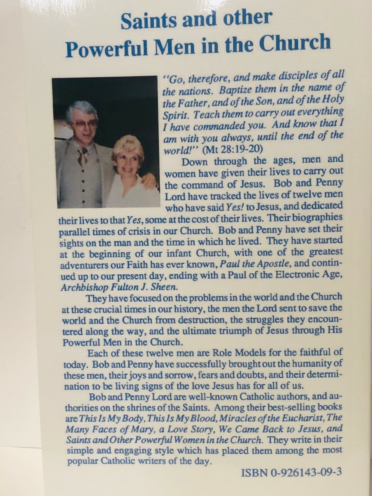 Saints and Other Powerful Men in the Church Book, by Bob and Penny Lord - Journeys of Faith