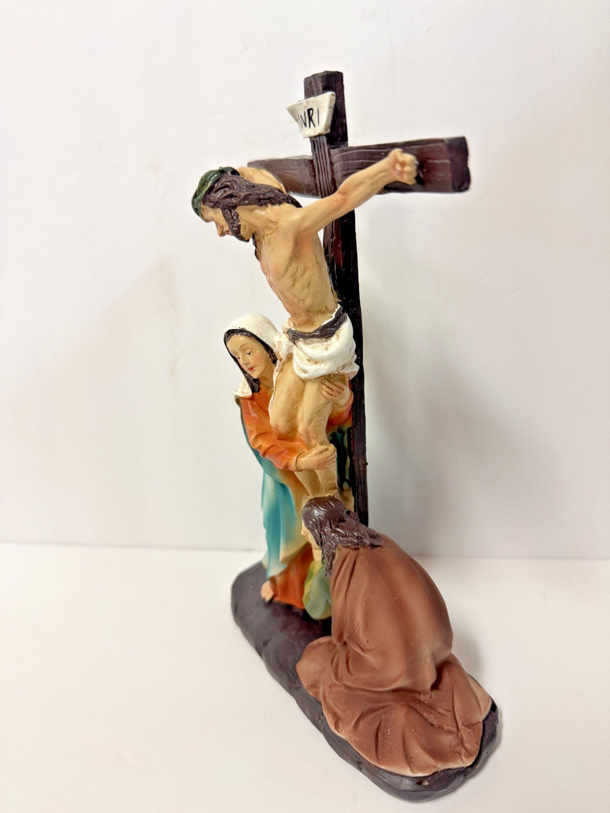 The Crucifixion with Bl Mary & Mary Magdalene, 8" statue, New #Gftshp-248