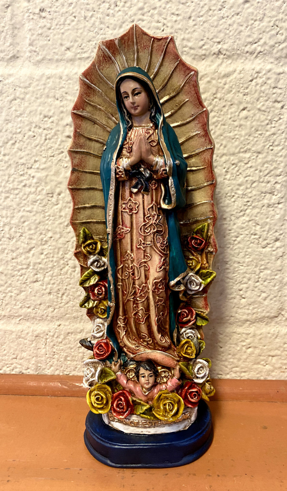 Our Lady of Guadalupe Hand Painted 6.5" Statue, New from Colombia #L016 - Journeys of Faith