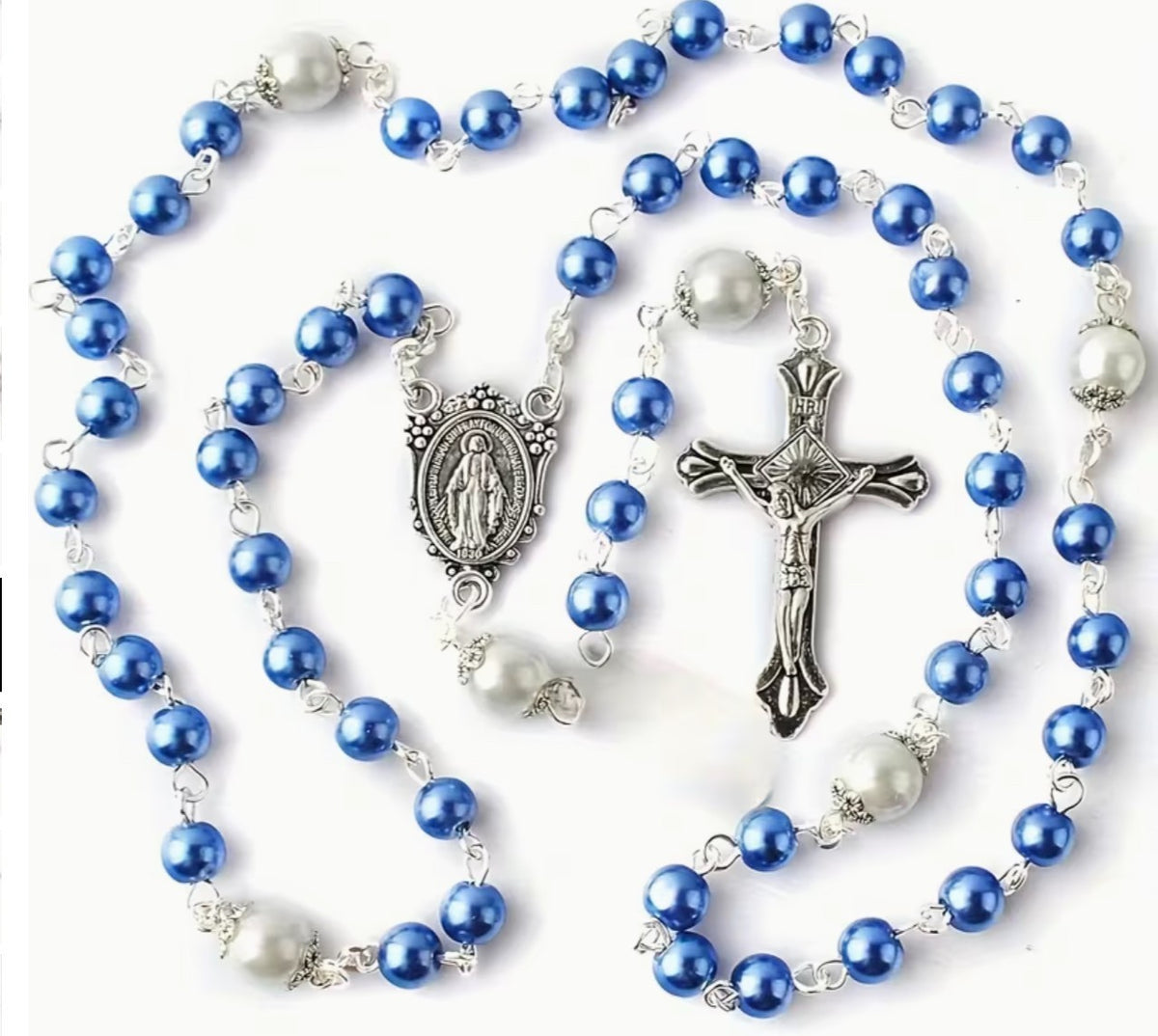 O.L. of  the Miraculous Medal Blue Rosary,  New  #Gftshp-119 - Journeys of Faith