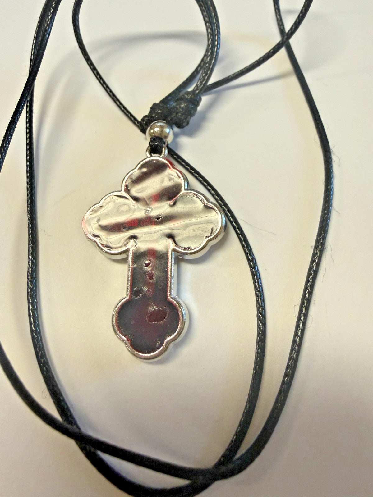 Saint Benedict Dark Red Budded Crucifix Cord Necklace, New  #Gftshp-153 - Journeys of Faith