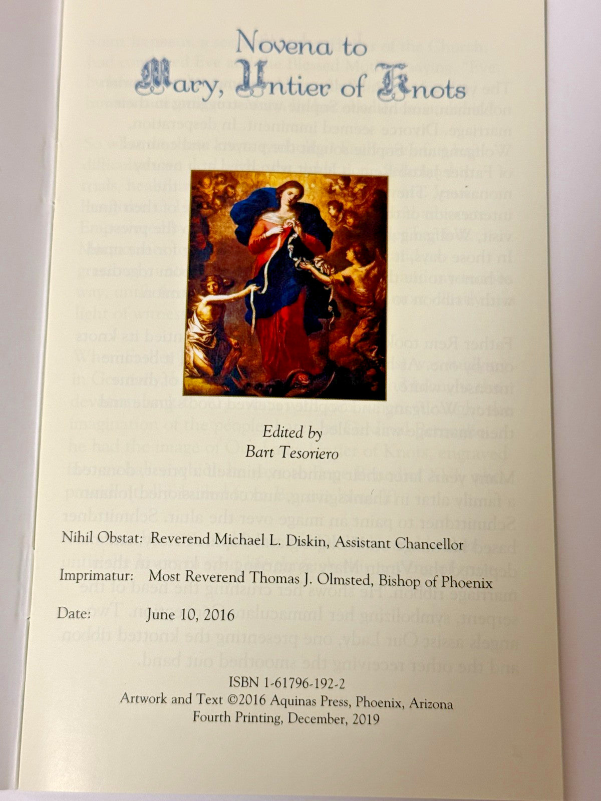 O L Of Untier of Knots  Novena, New #NO-05