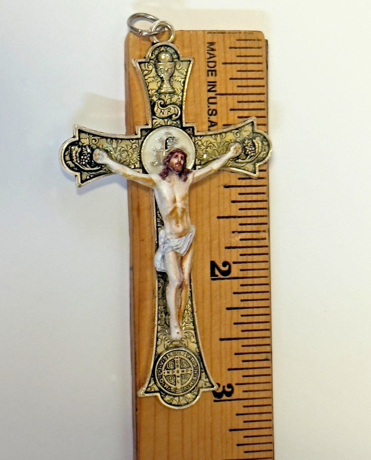 Holy Mass 3" Silver Crucifix Pendant,  New  #AB-294-R2 - Journeys of Faith
