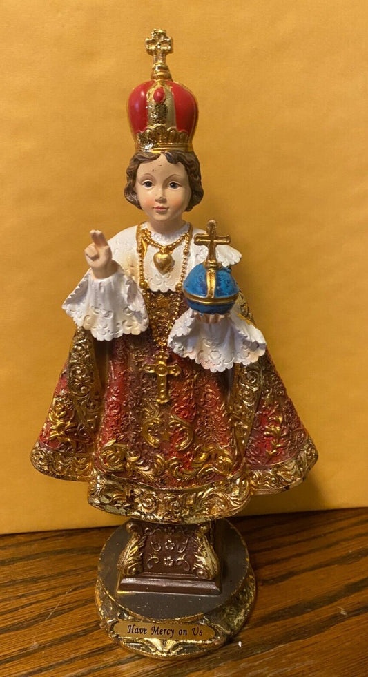Infant Jesus of Prague 8.75-inch religious statue by Bob and Penny Lord, detailed Christian collectible figure.