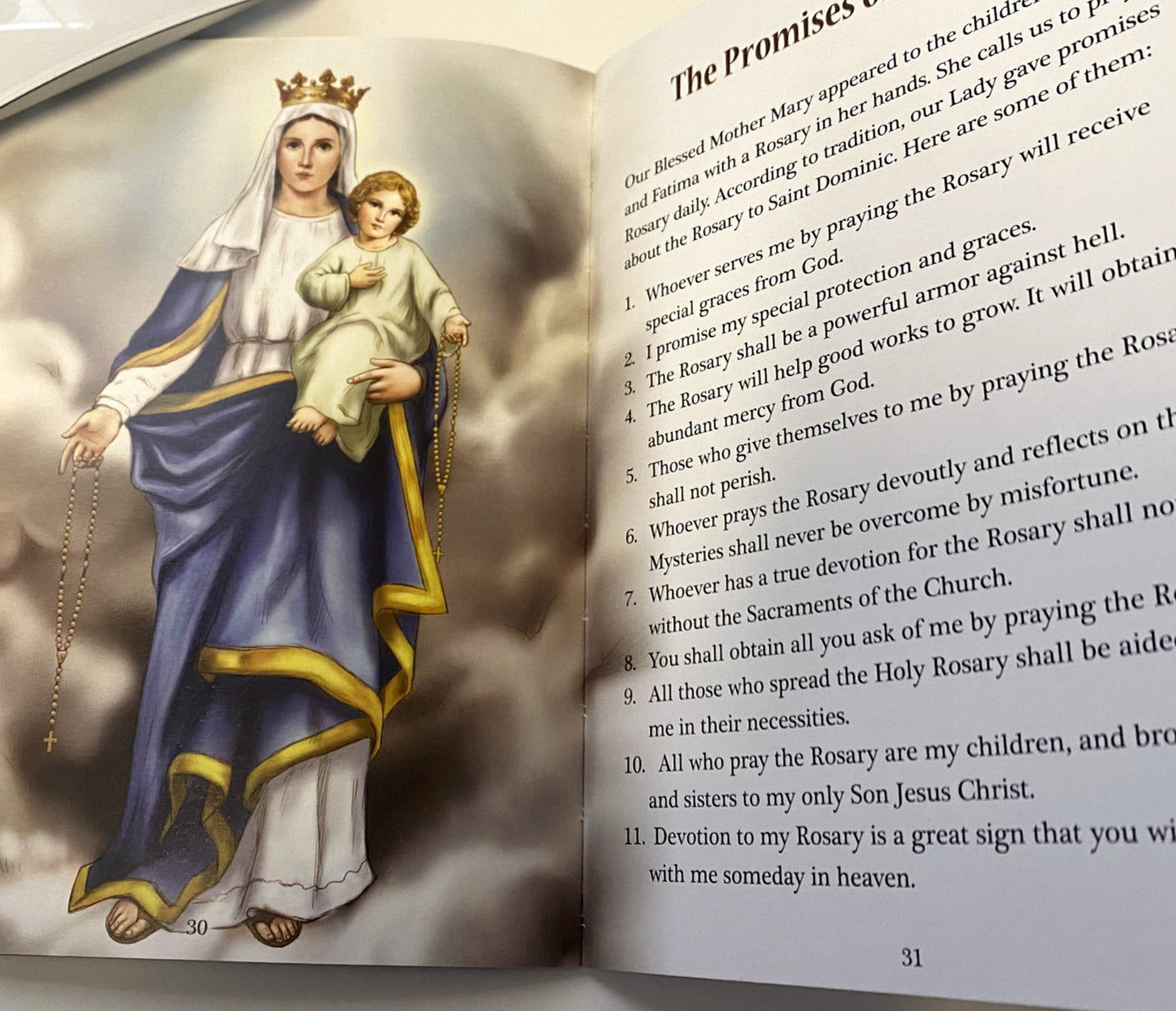 Children's paperback book titled "The Rosary for Children" by Bob and Penny Lord Journeys of Faith, with colorful cover art.