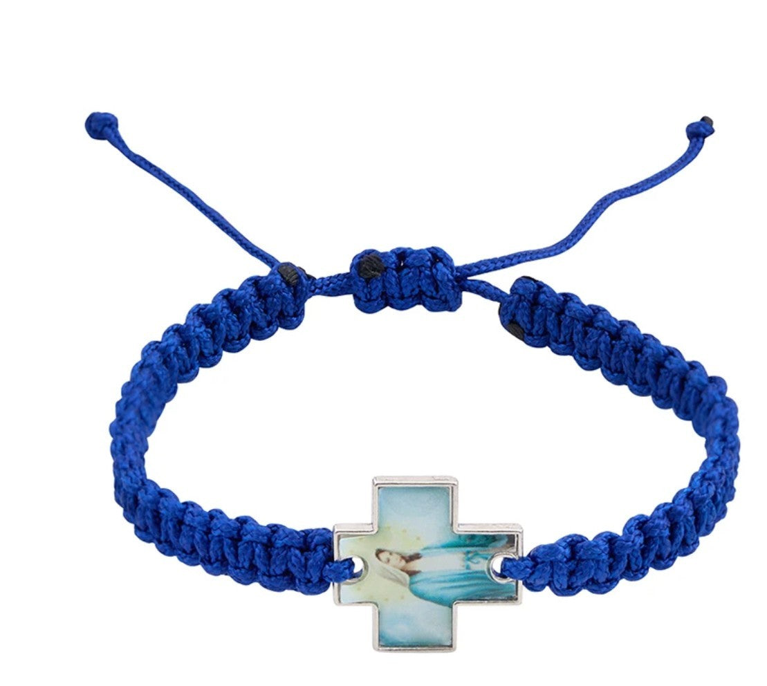 Our Lady of Grace Royal Blue Cord Bracelet, New #Gftshp-140 - Journeys of Faith