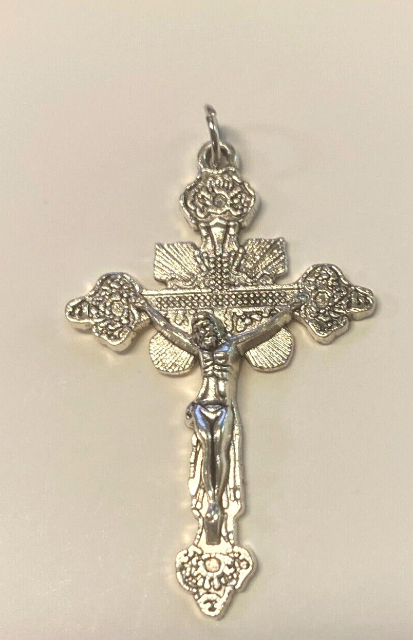 Silver Plated 2" Crucifix Pendant,  New #12