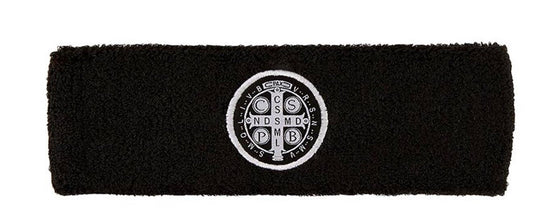 Saint Benedict Black Sports Headband, New #AB-22