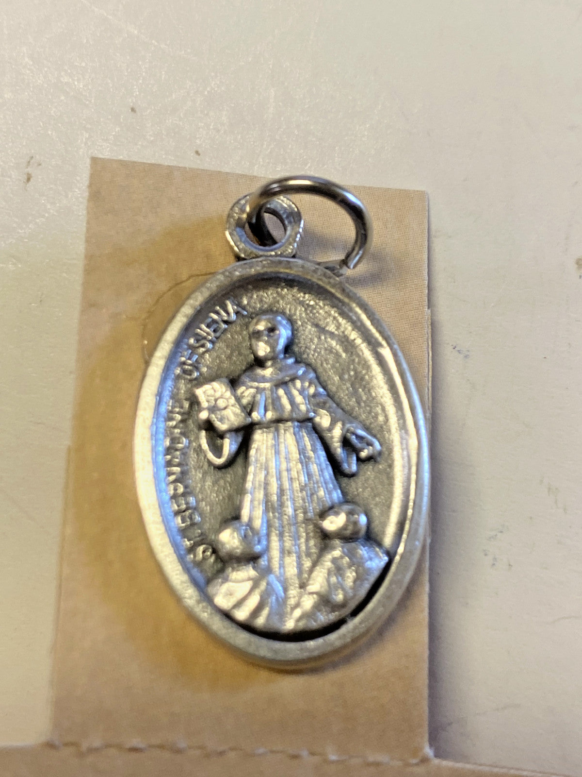 Saint Bernardine of Siena"  Respiratory Ailments "Prayer Card+ Medal, New#PCM-07 - Journeys of Faith