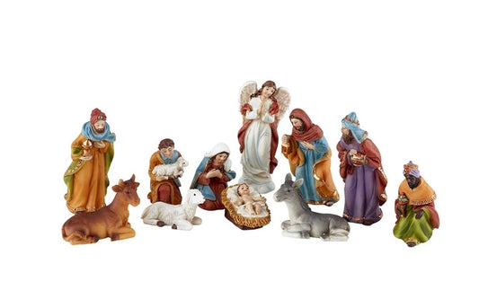 11pc Nativity Scene, Small Figurines, New #Gftshp-233