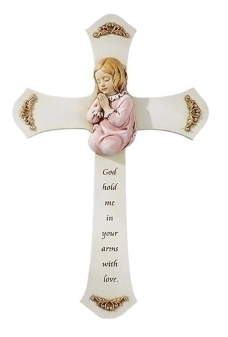 Praying Girl's 8" Cross, New, #RM-49