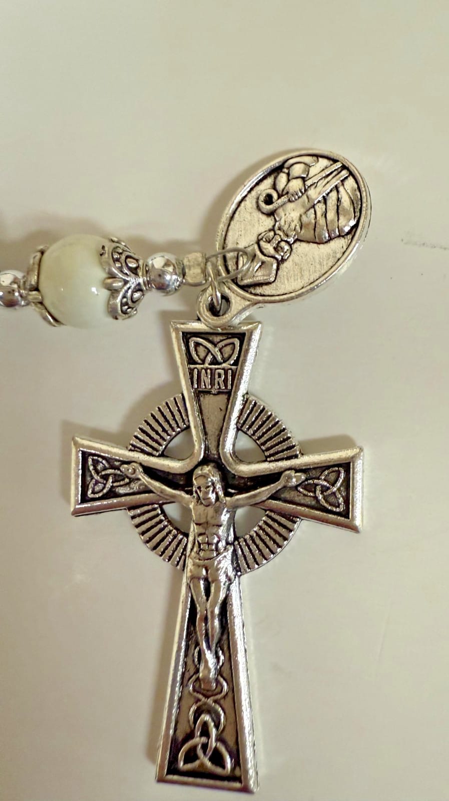 St Patrick Green Marbled Rosary,  New Gftshp-64 Journeys of Faith Collectibles:Religion & Spirituality:Christianity:Rosaries