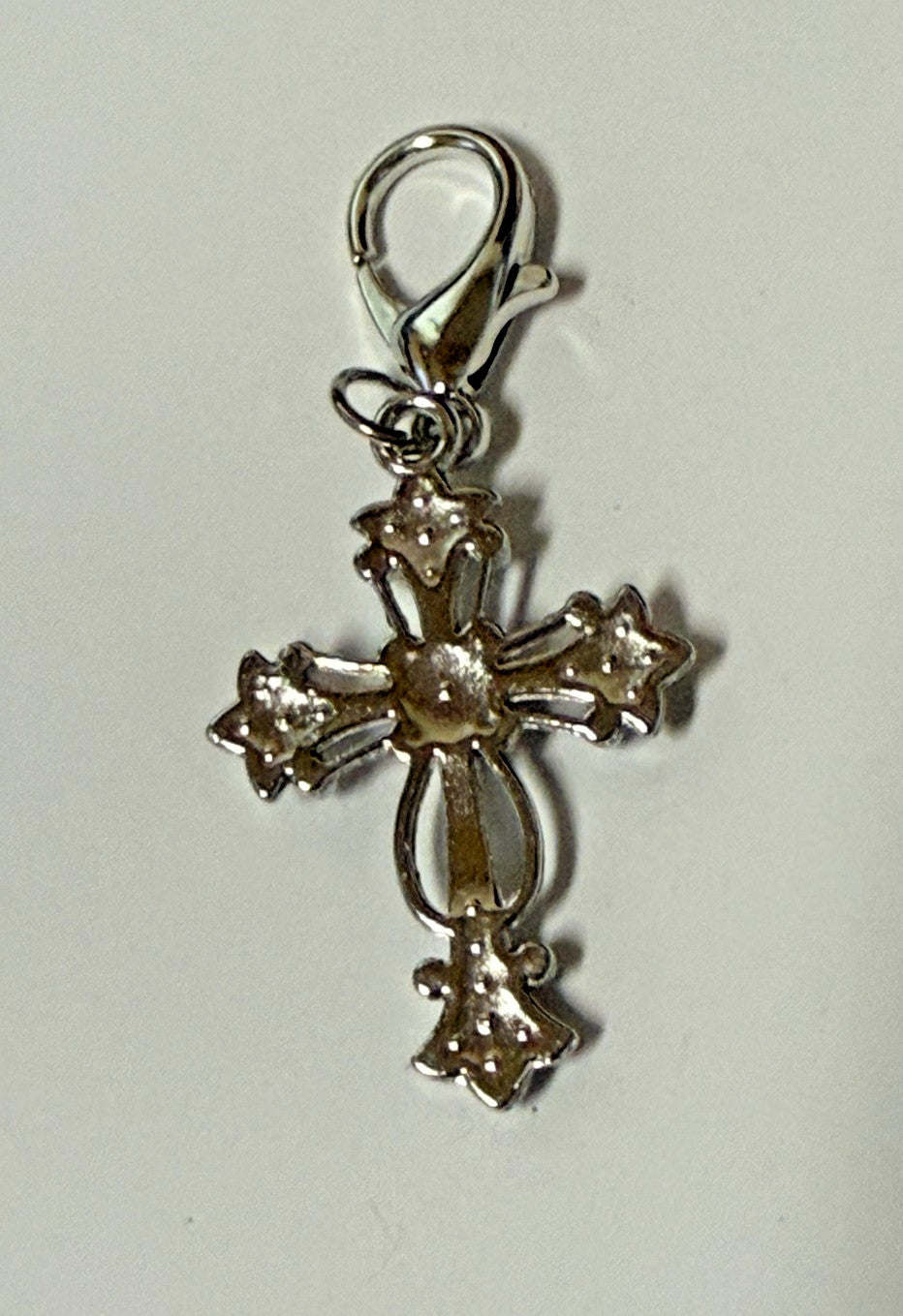 Imitation Pearl + Crystal Cross Devotional Clip, New #Gftshp-133 - Journeys of Faith
