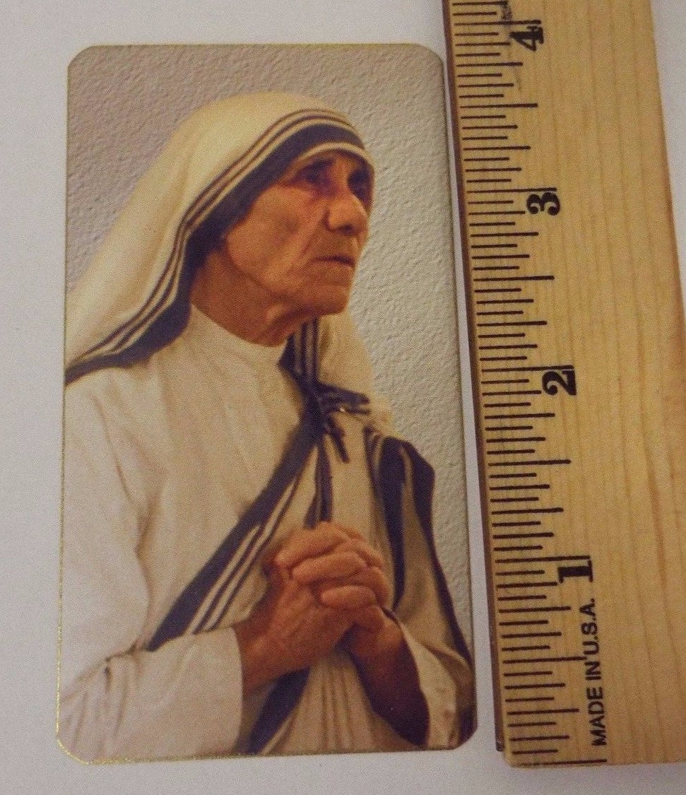 Saint Mother Teresa of Calcutta collectible print by Bob and Penny Lord, blank back, featuring a detailed religious image.
