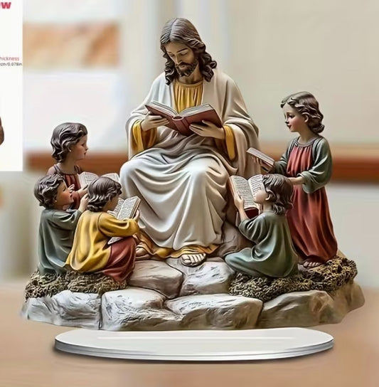 Jesus Teaching the Children,  2D Flat Acrylic Image, New, #ALM-020-R2 - Journeys of Faith
