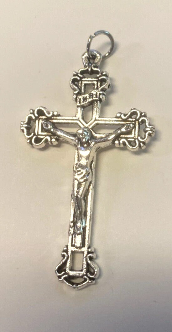 Celtic  Crucifix Pendant 2" Silver Plated,  New #16 - Journeys of Faith