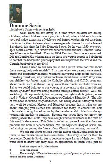 Saint Dominic Savio Pamphlet/Minibook, by Bob and Penny Lord,New - Journeys of Faith