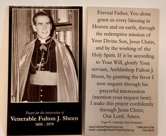 Blessed Fulton J Sheen Prayer Card, New #PC-39