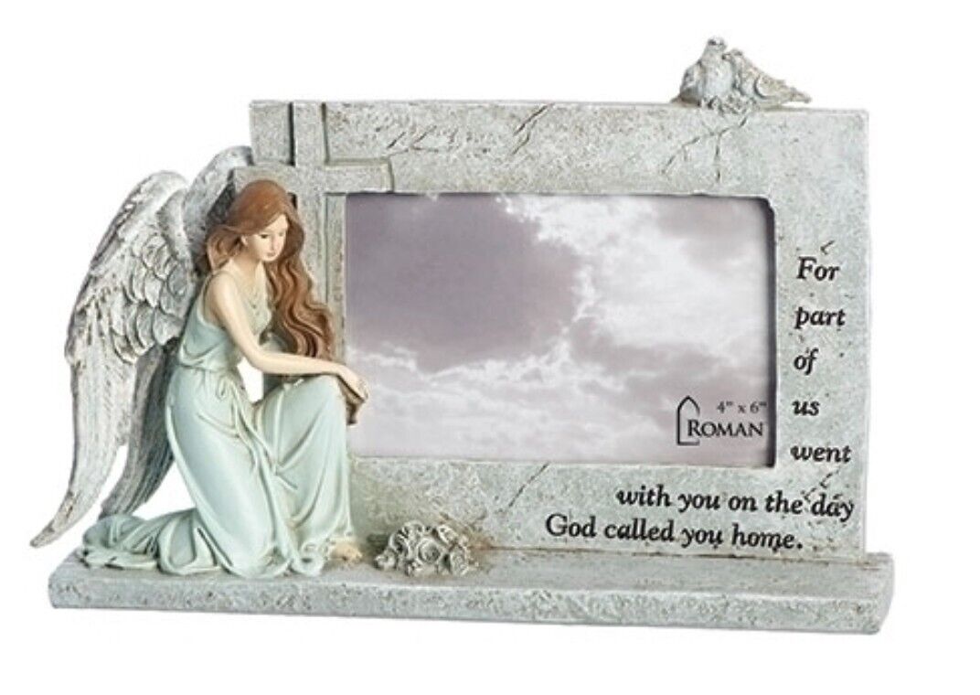 Memorial Kneeling Angel Photo(4"x6") 7" Frame, New #RM-039 Free Shipping