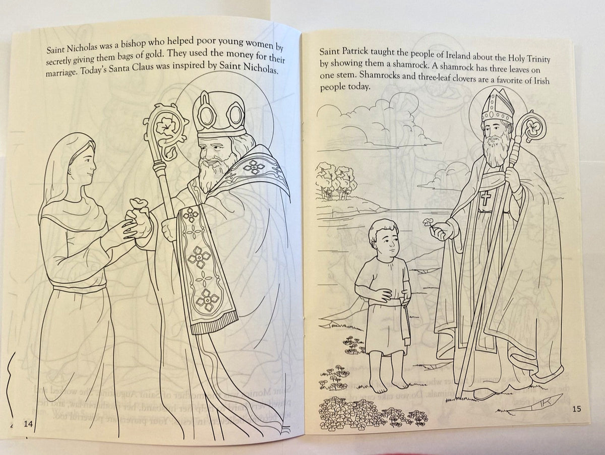 Catholic Saints Children's Coloring Book, New #AB-319-R2