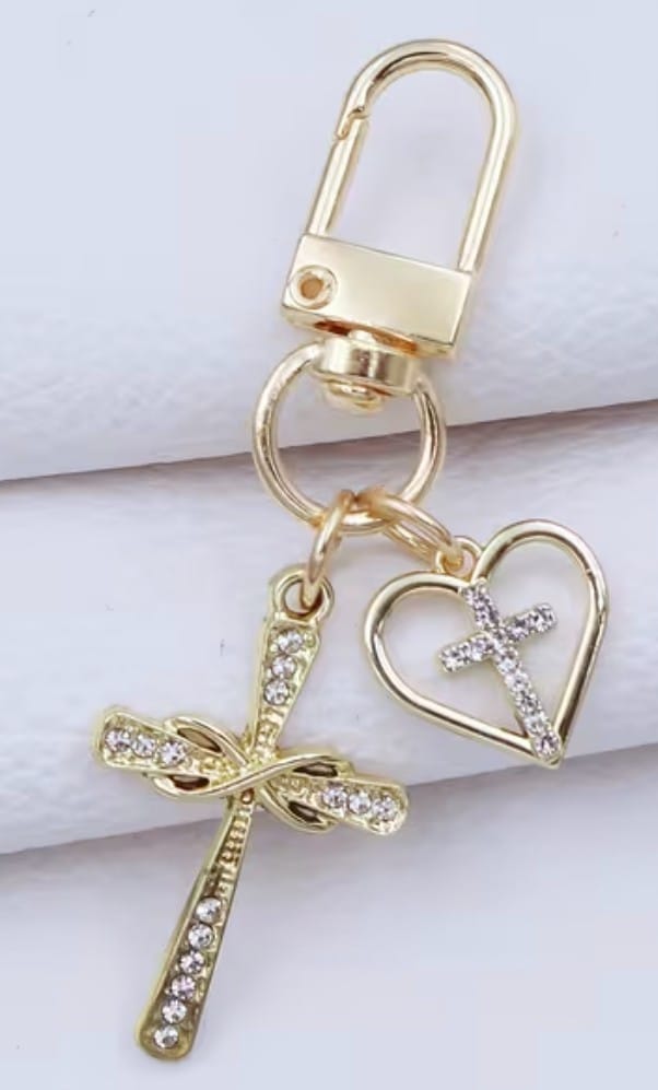 Cross +  Heart with a Cross  Gold Tone Devotional  Clip, New #Gftshp-128 Journeys of Faith Collectibles:Religion & Spirituality:Christianity:Medals