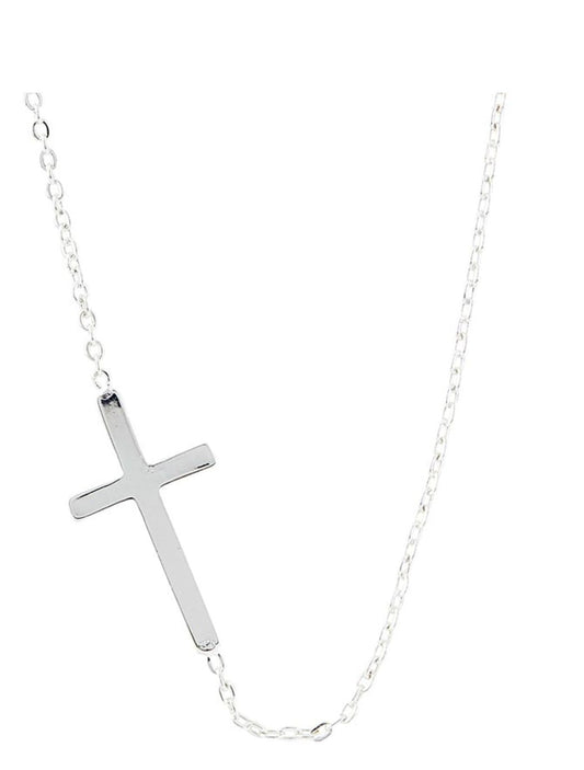 Silver Cross 18" Necklace, New #AB-389-R2 Journeys of Faith Collectibles:Religion & Spirituality:Christianity:Jewelry
