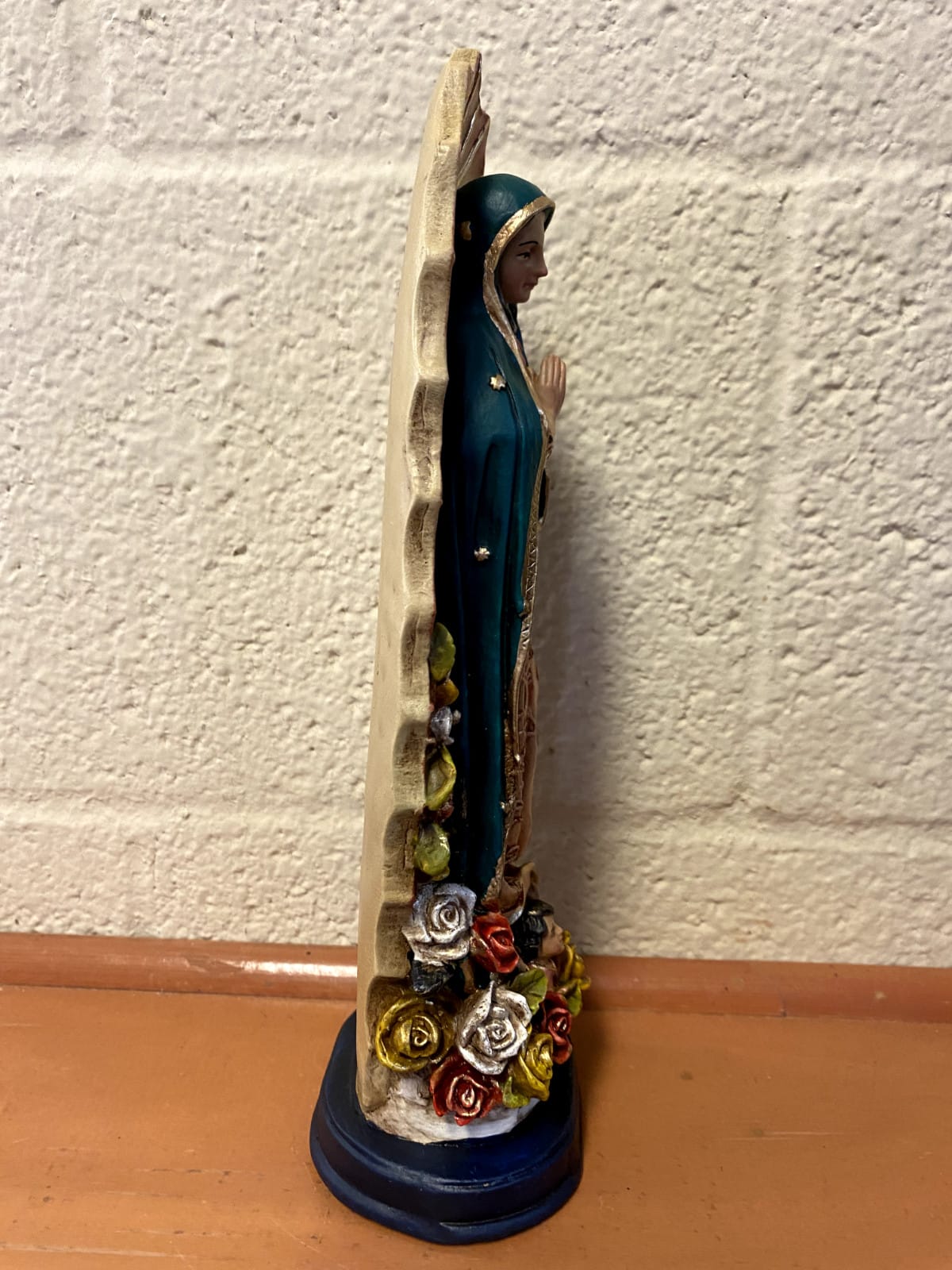 Hand-painted Our Lady of Guadalupe statue from Colombia, 6.5 inches tall, religious Christian collectible by Journeys of Faith.