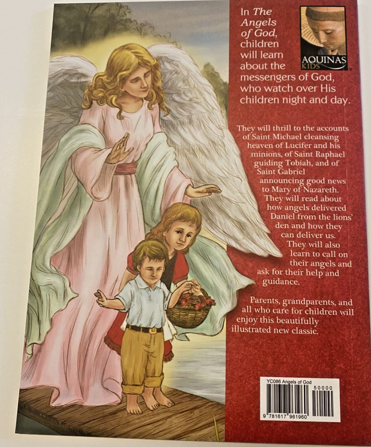Children's paperback book titled "The Angels of God" by Bob and Penny Lord, featuring angel illustrations and faith-based content.