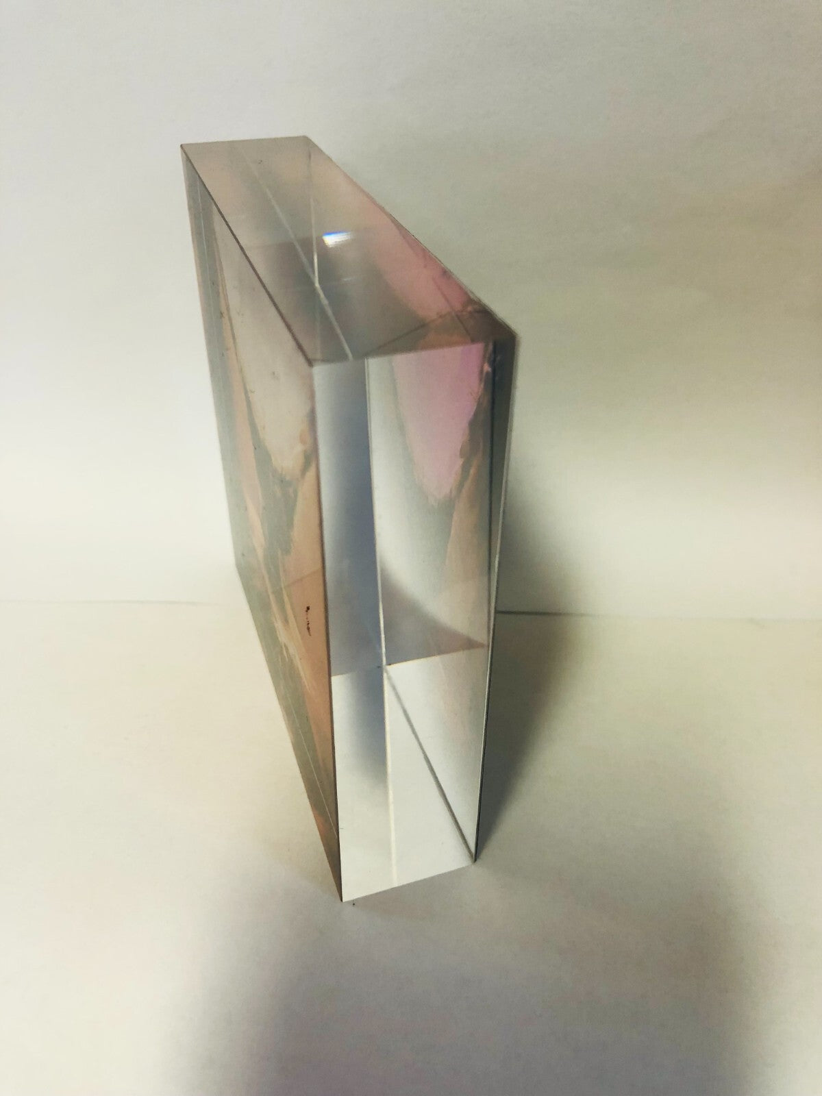 Acrylic image block of Jesus crucified, Christian religious collectible by Bob and Penny Lord, featuring detailed religious artwork.