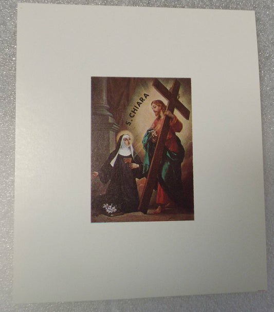 Saint Clare of Montefalco print by Bob and Penny Lord, religious Christian artwork from Italy, featuring a detailed image of the saint.