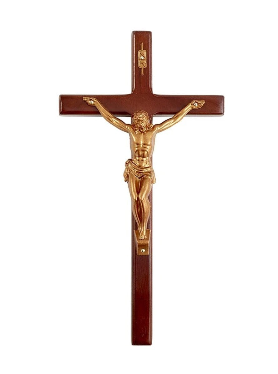 Wood Wall Crucifix 10",  New #AB-182