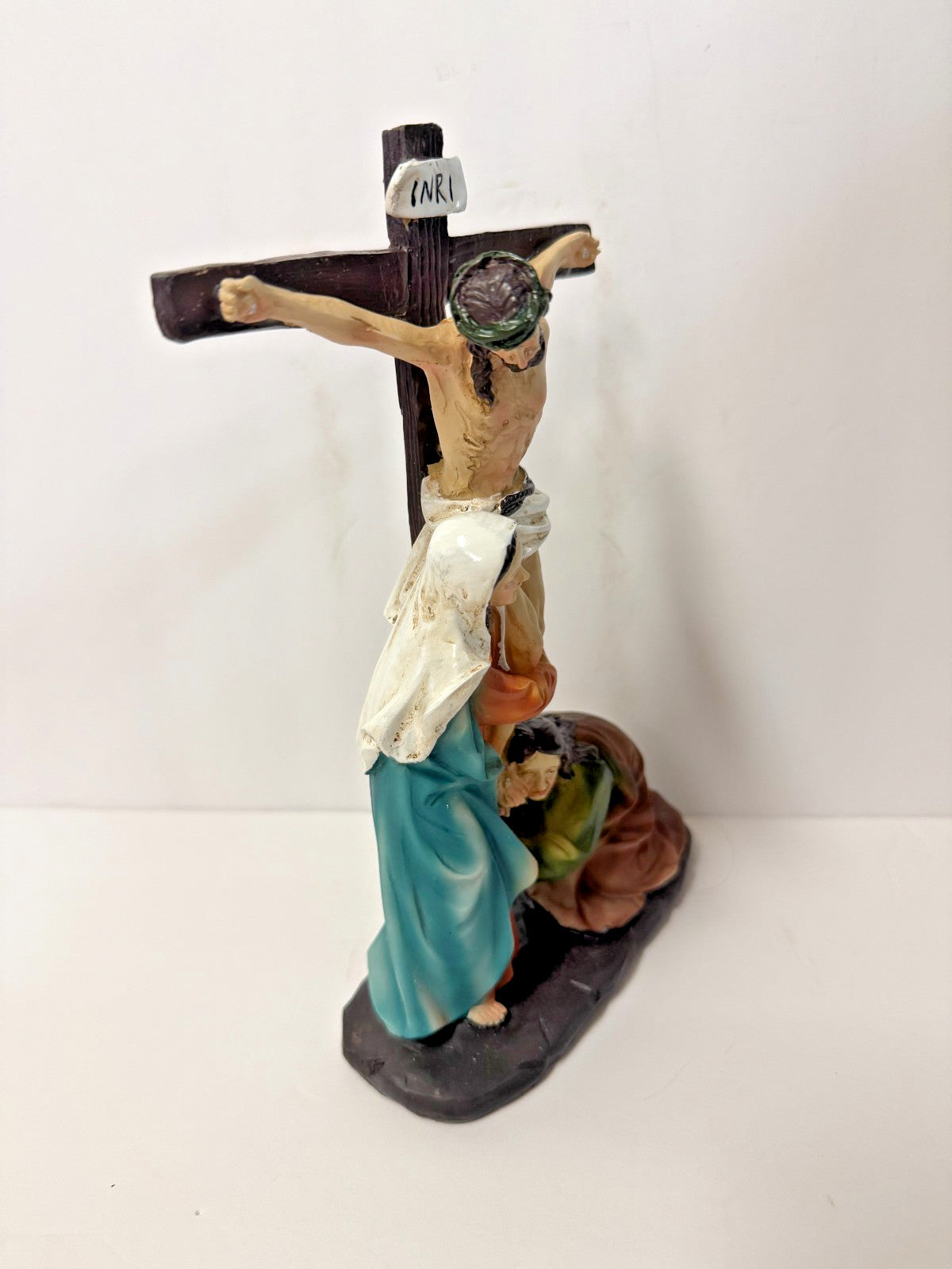 The Crucifixion with Bl Mary & Mary Magdalene, 8" statue, New #Gftshp-248
