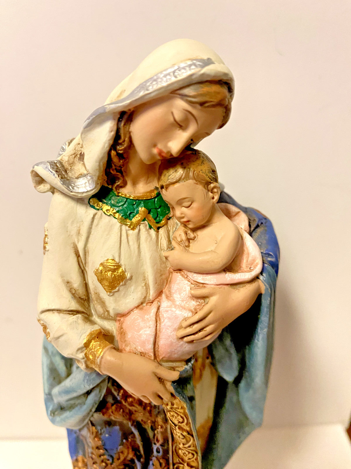 Adoring Blessed Mother & Child Jesus  7  1/8" Statue, New #AB-01