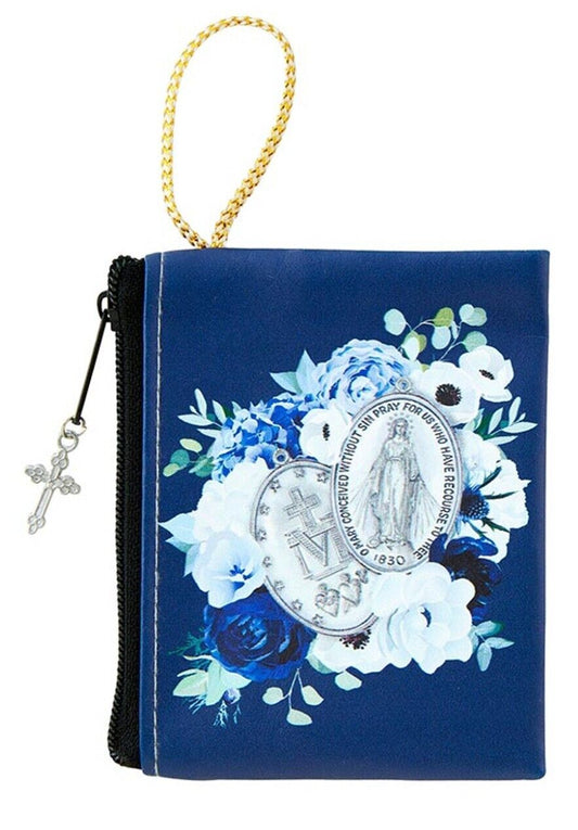 Our Lady of the Miraculous Medal Small  3.25" Zip Rosary Pouch, New #AB-027-2