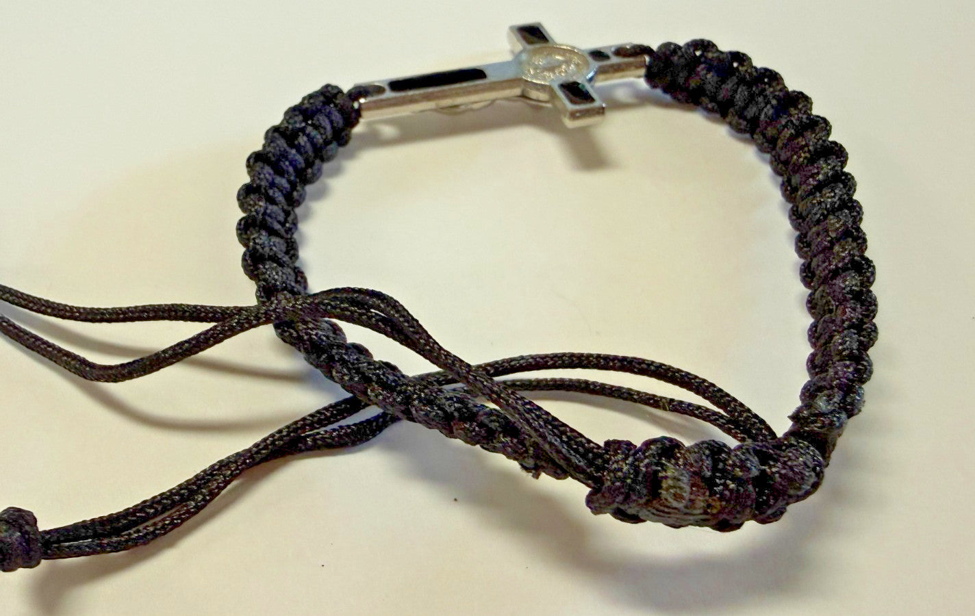 Saint Benedict Crucifix Black Cord Bracelet , New #Gftshp-141 - Journeys of Faith