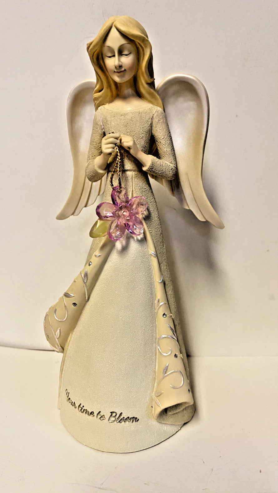 Foundations by Enesco 7.5" Your time to bloom" Angel, New - Journeys of Faith