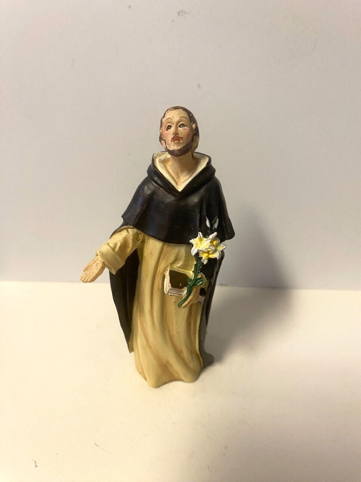 Saint Dominic 4" H Statue, Prayer Card + Bio, New