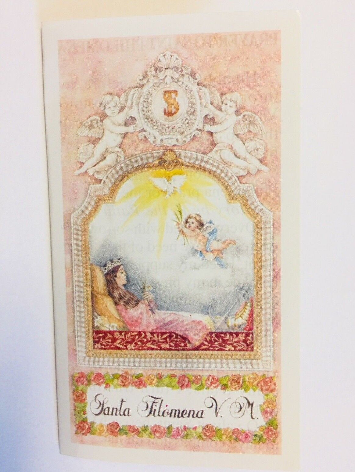 Saint Philomena Prayer Folder Card, New from Italy - Bob and Penny Lord