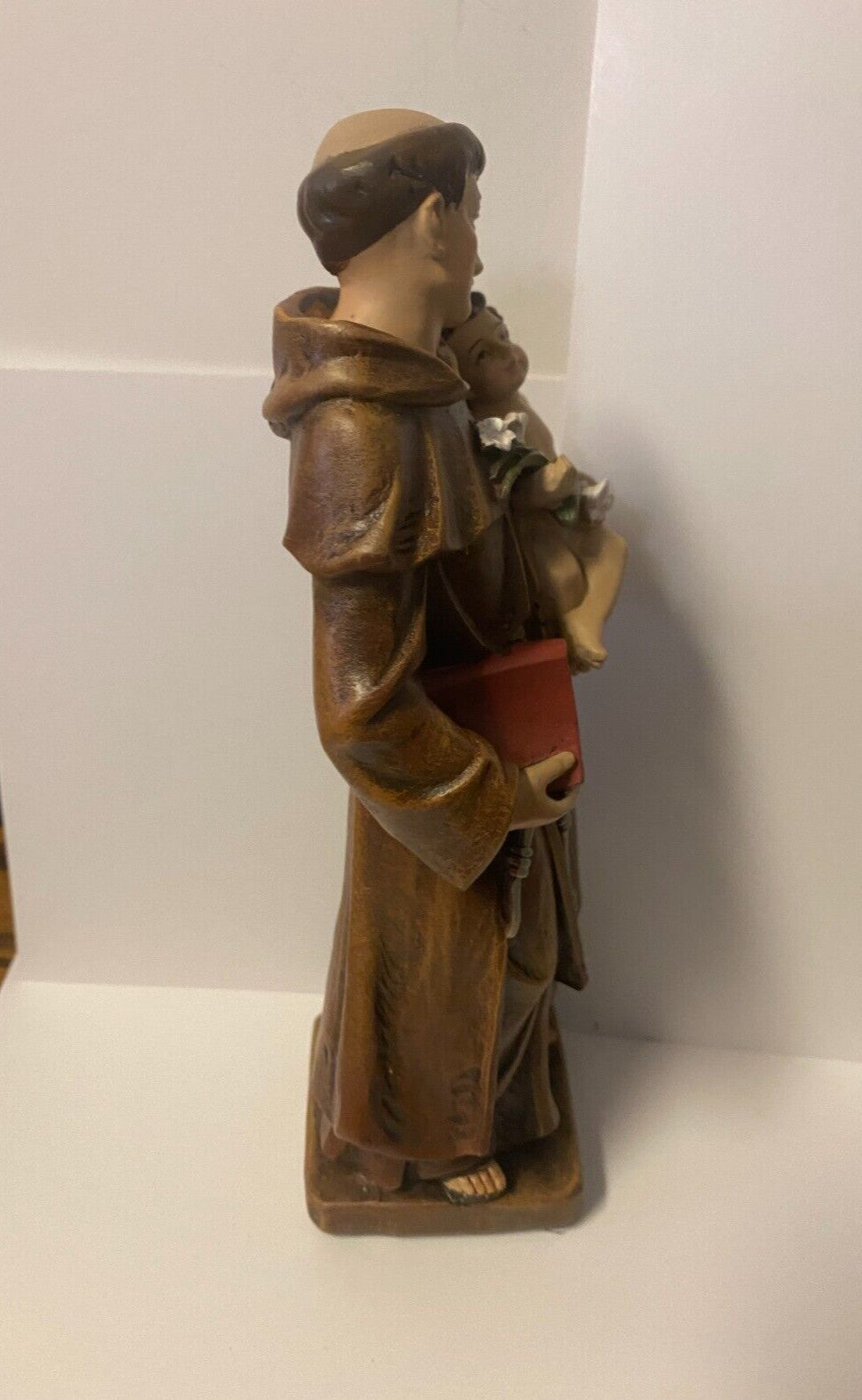 Saint Anthony of Padua 8-inch religious statue by Bob and Penny Lord, featuring detailed craftsmanship and a serene expression.