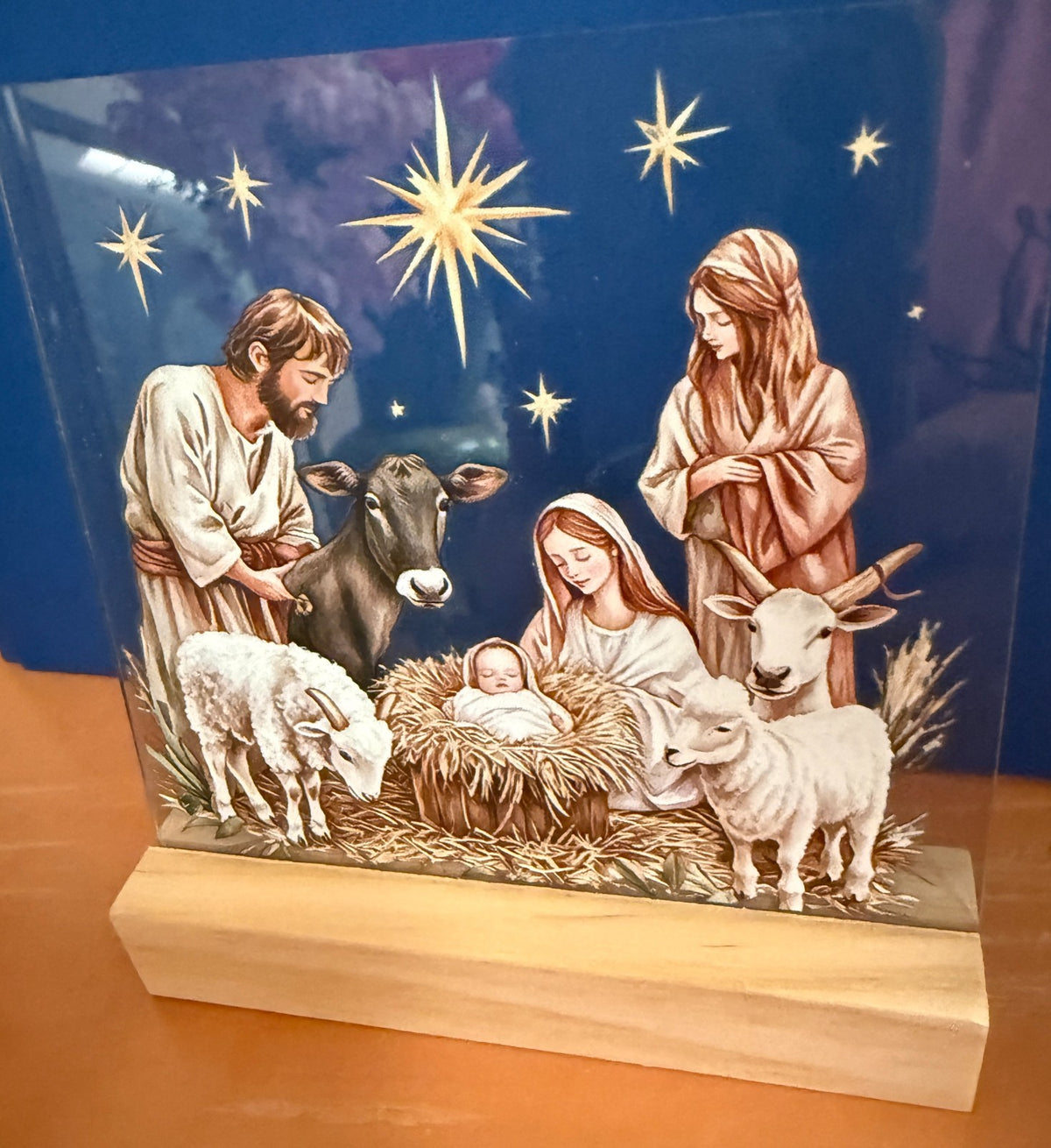 Nativity Scene Small Square Acrylic Image, New #Gftshp-277 - Journeys of Faith