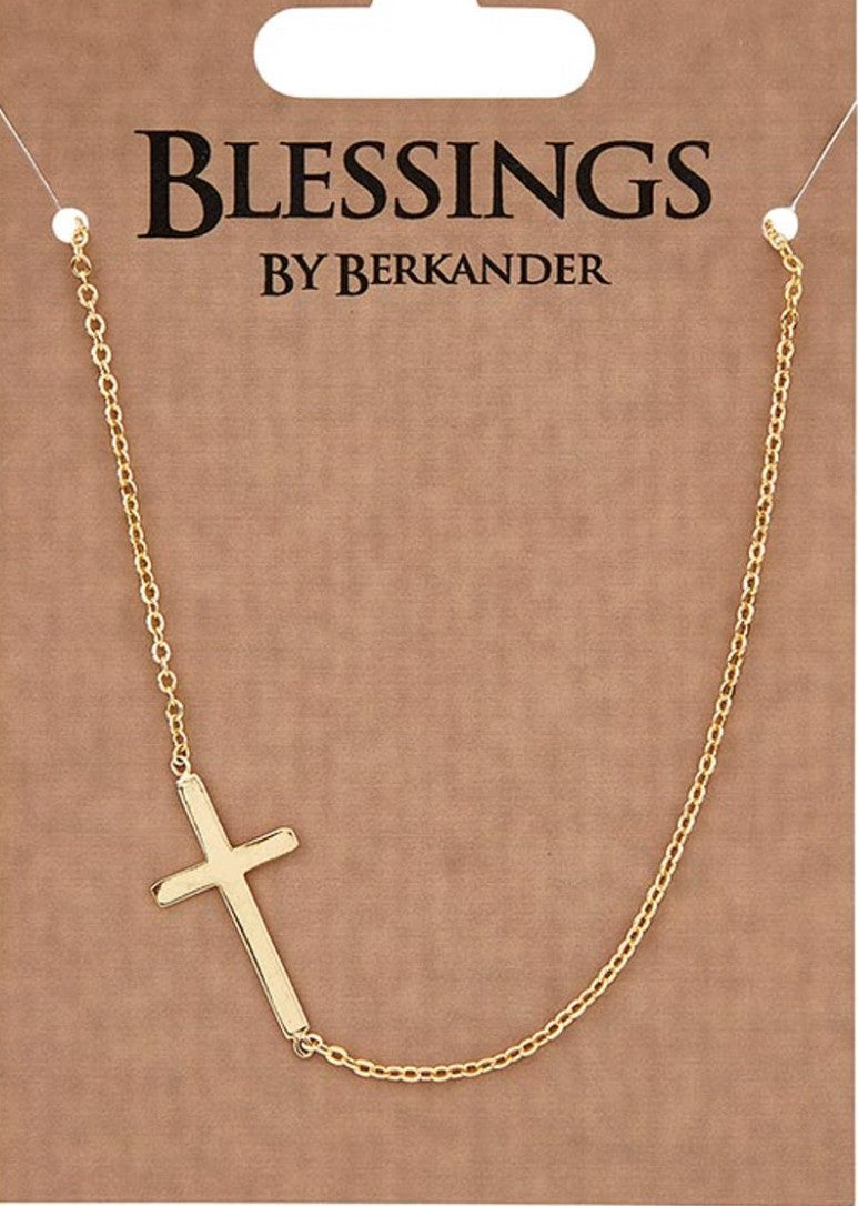Gold Cross 18" Necklace, New #AB-388-R2