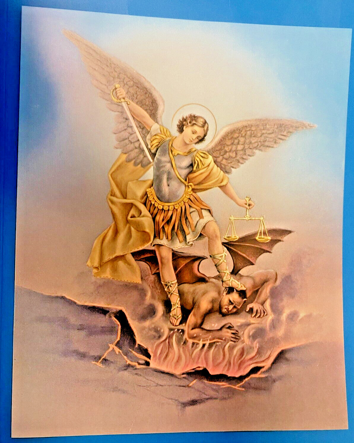 Saint Michael The Archangel 8x10 print by Bob and Penny Lord, depicting a religious Christian collectible artwork.