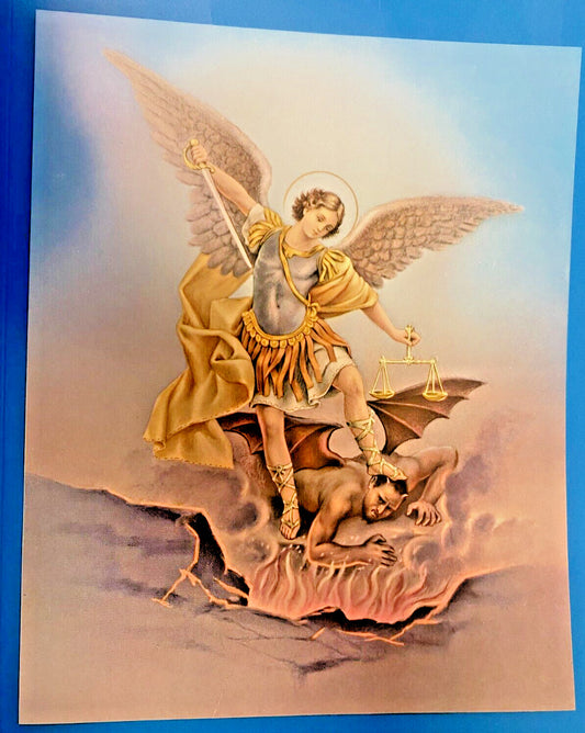 Saint Michael The Archangel 8x10 print by Bob and Penny Lord, depicting a religious Christian collectible artwork.